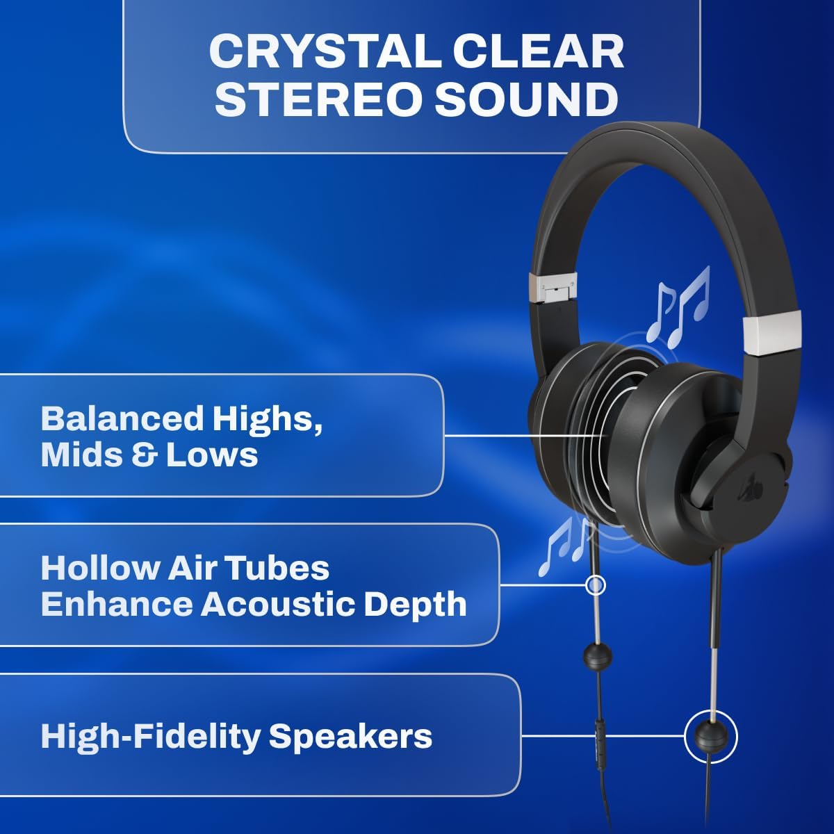 DefenderShield E M F Protection Air Tube Over-Ear Headphones – Designed to Reduce Signal Interference – Built-in Mic and Full-Range Stereo Sound – Foldable Headphones with Mic and Travel Case – 3.5mm