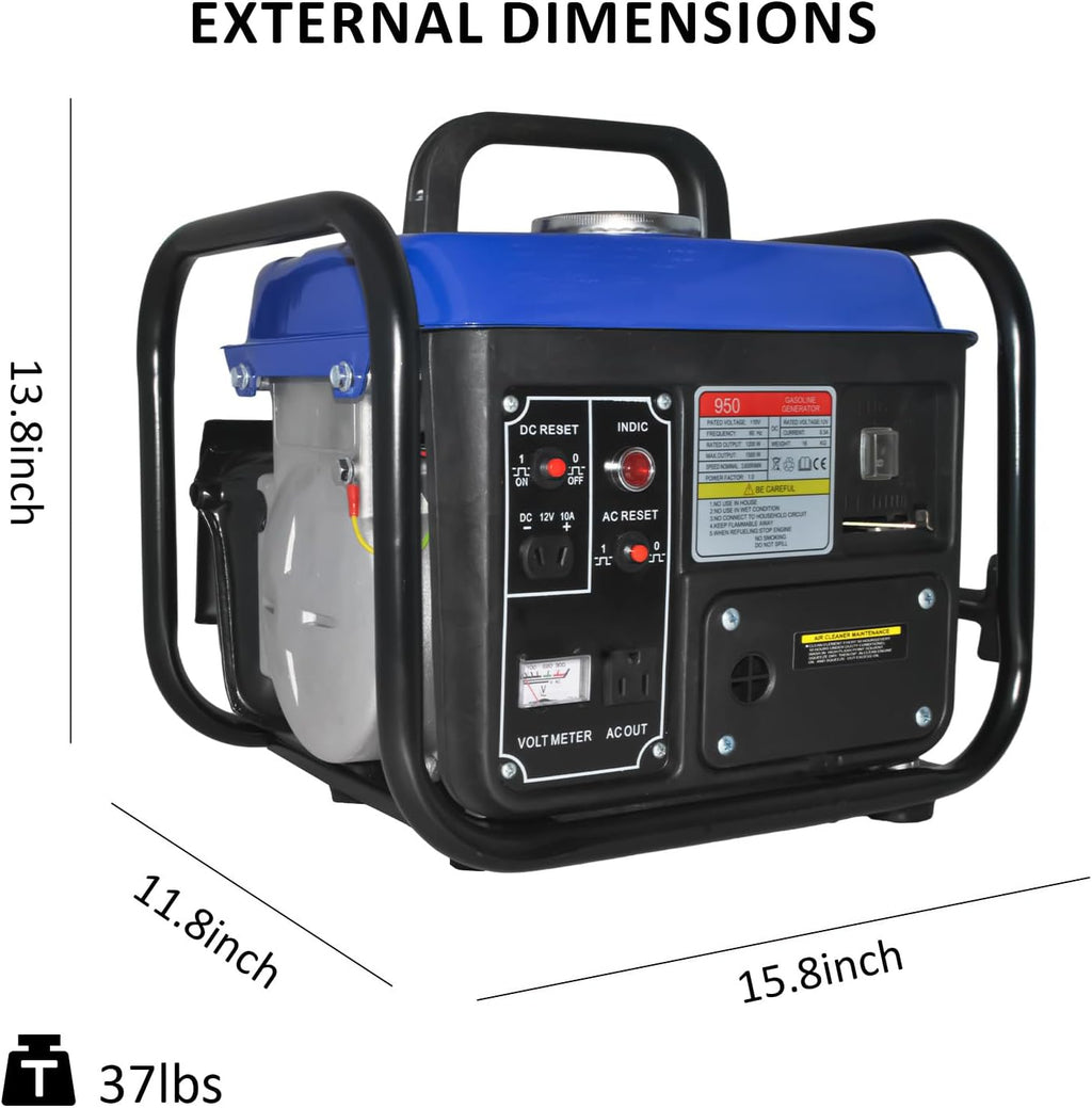 1200W Gas Powered Generator Energy, Small Portable Generator for Home Outdoor Power Equipment Use Camping Ultralight Lightweight, EPA Compliant