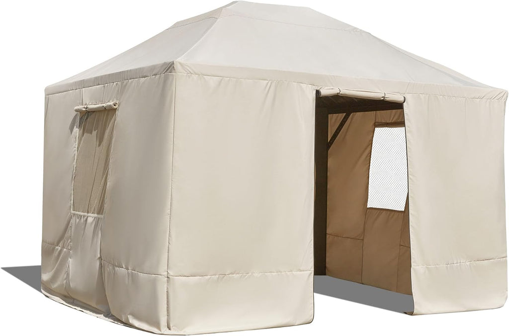 YOLENY Winter Cover for 1012 Hardtop Gazebo, All-Season Gazebo Accessory, Transform for Winter with Mesh Screens and Doors and Windows