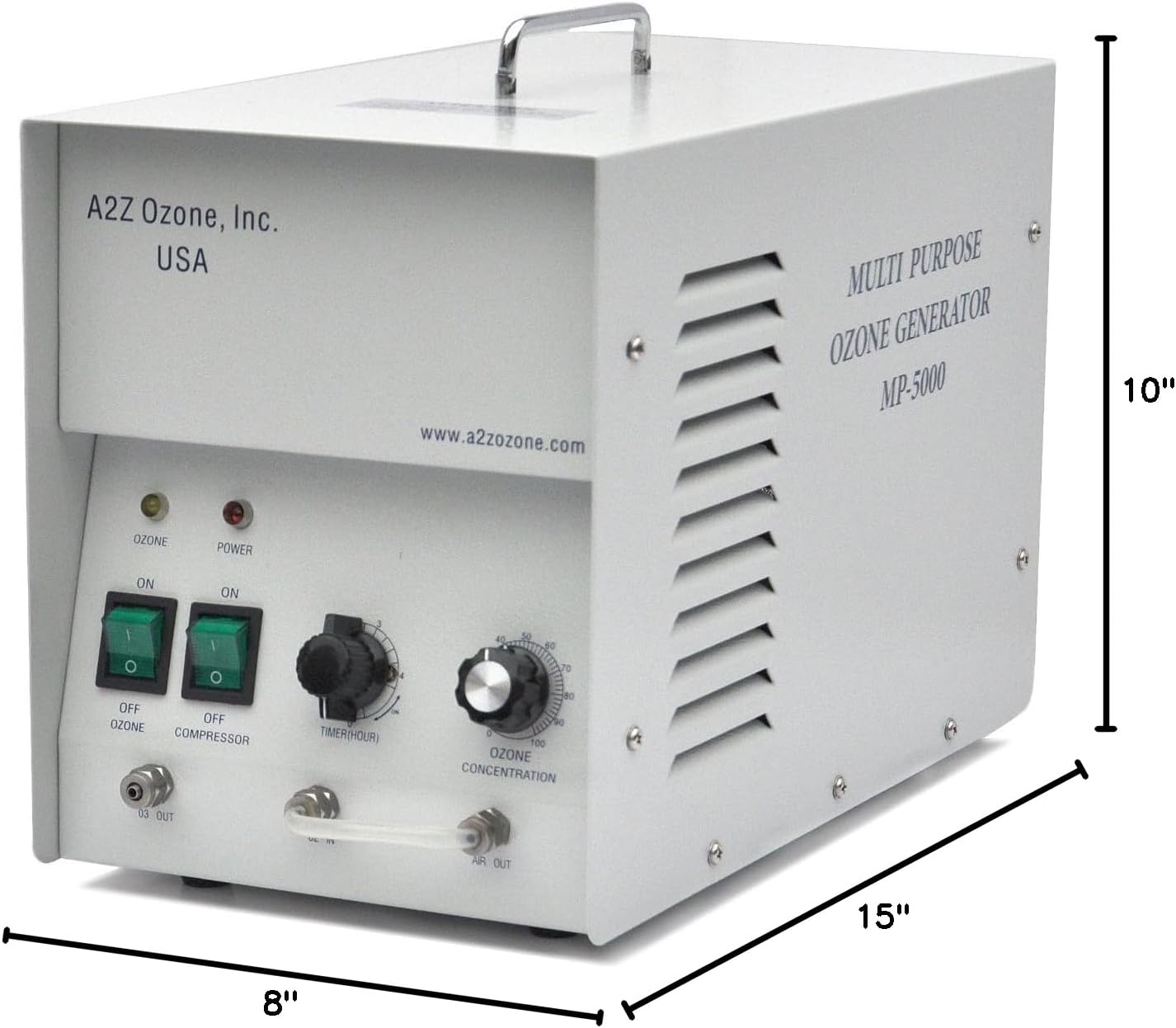 MP - 5000 Ozone Generator, Adjustable Timer, Ozonator treatment, for Water Use with optional oxygen hookup, up to 5000mg/hr,
