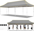 Hoteel 10x30 Pop Up Canopy Heavy Duty Without Sidewall, Waterproof Outdoor Event Tents, Easy Set-up Instant Tent with Hand Bag, Rope & Nail, Hexagonal Leg (1-Year Warranty,Upgrade)