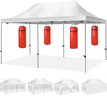 Kromax 10X20' Portable Pop Up Canopy Tent, Waterproof Foldable Outdoor Canopy,Heavy Duty Gazebo, Sidewalls, Steel Frame, Easy Set Up, White