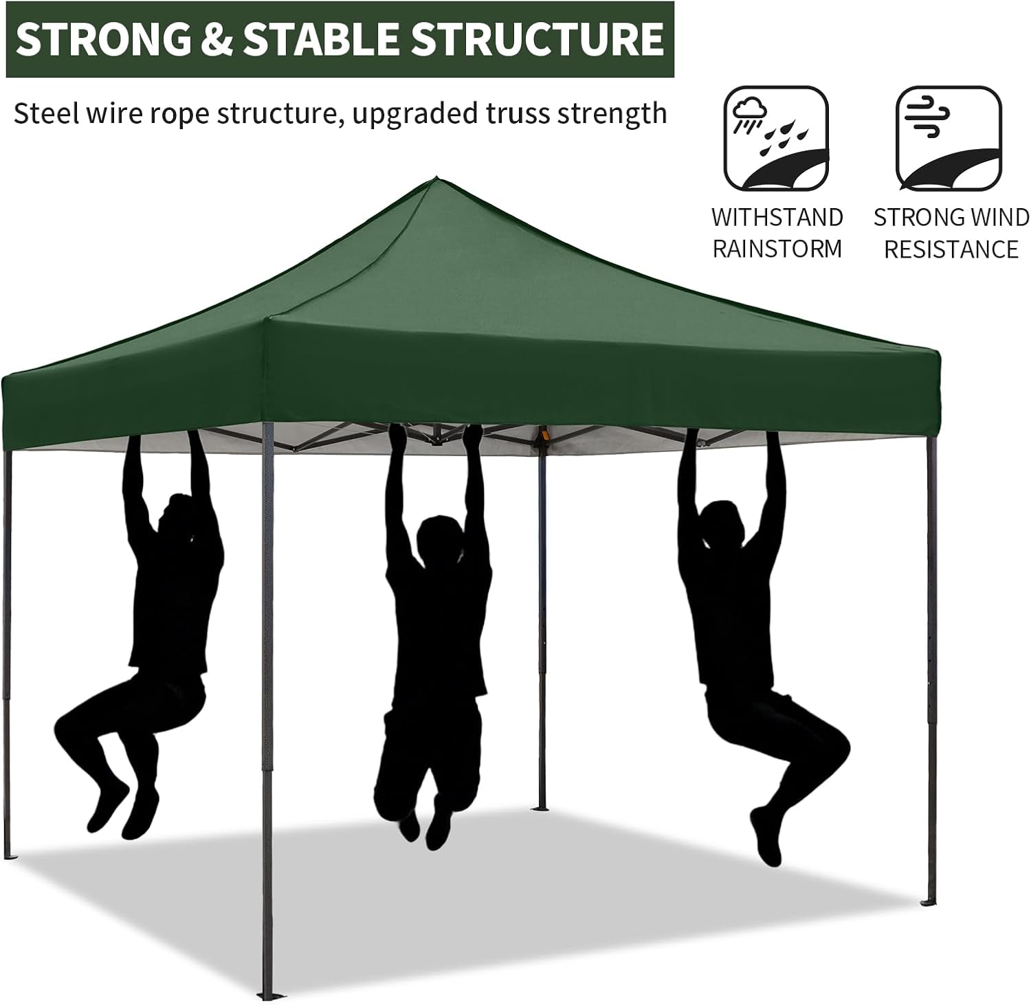 10x10 Pop up Canopy Tent with Sidewalls,Heavy Duty Waterproof Sun Shade Canopy Easy up Canopy with Wheel Bag Commercial Gazebo Tent for Outdoors Parties Vendors Camping Beach(Dark Green)