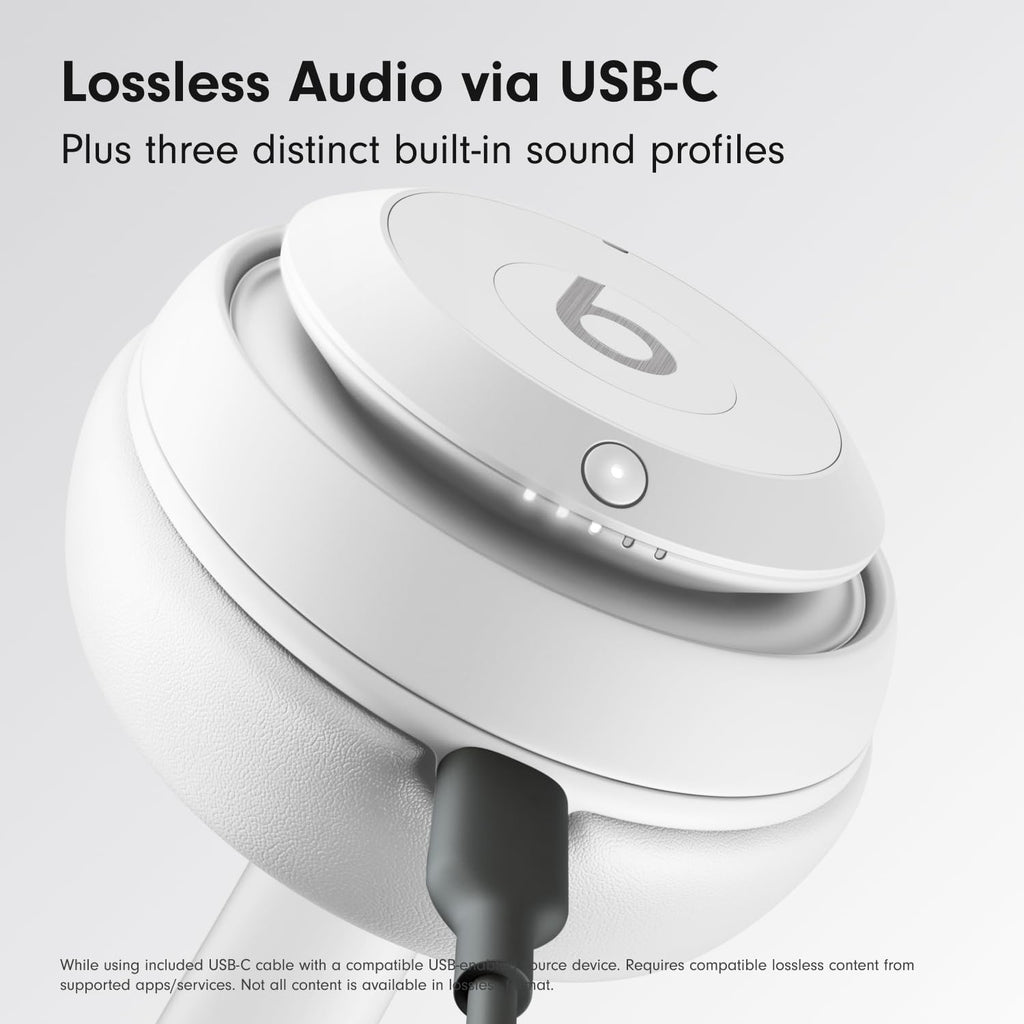 Beats Studio Pro Premium Wireless Over-Ear Headphones- Up to 40-Hour Battery Life, Active Noise Cancelling, Great for travel & commuting, USB-C Lossless Audio, Apple & Android Compatible - Matte White