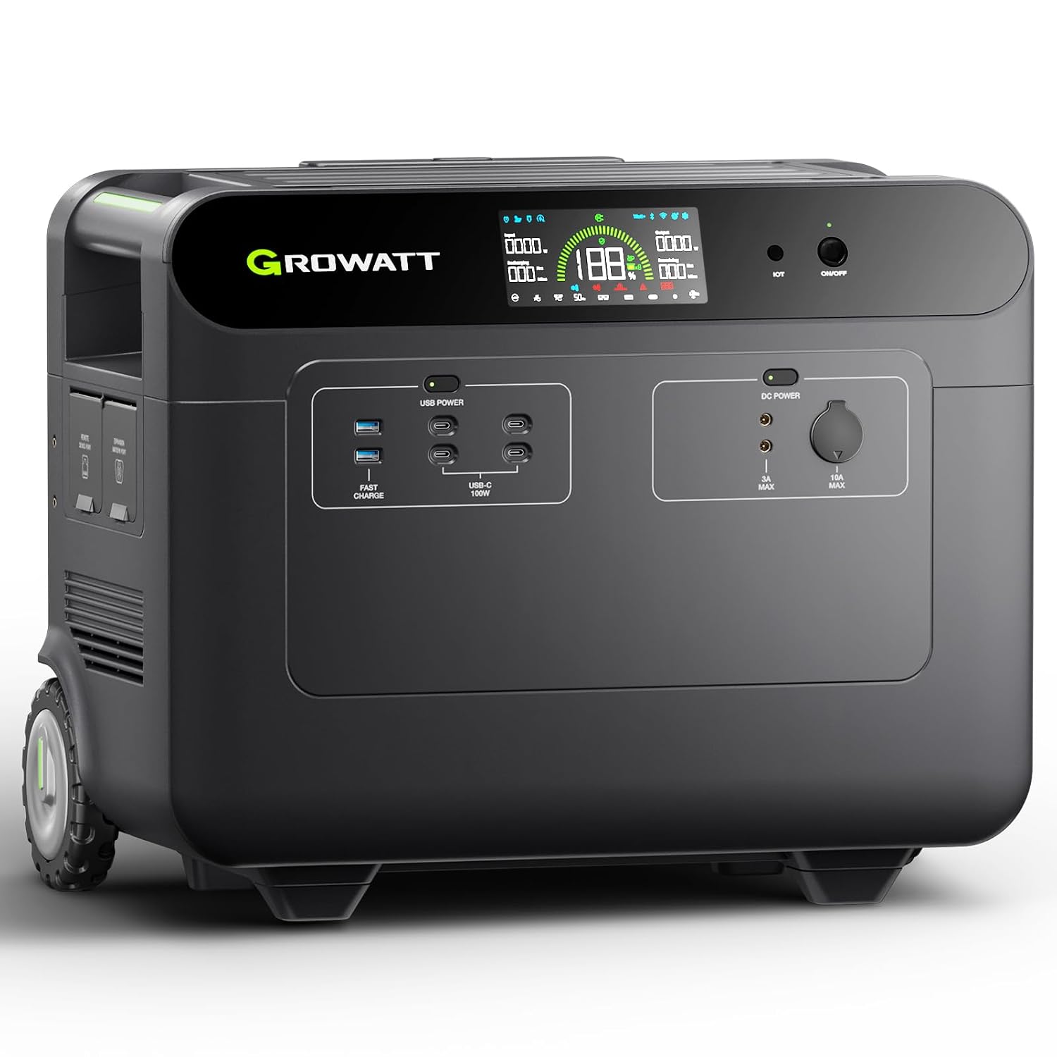 GROWATT 3686Wh Extra Battery for HELIOS 3600 Portable Power Station, LiFePo4 Expansion Battery, 9 DC Outlets for Cell Phone, PC, Tablets or Other Devices, for Home Use, Emergency, Camping and RV