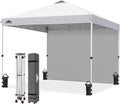 EAGLE PEAK Commercial Canopy 10x10 Pop Up Canopy Tent with 1 Sidewall, Easy Setup Heavy Duty Instant Event Shelter for Vendors & Markets, Outdoor Sun Shade, White