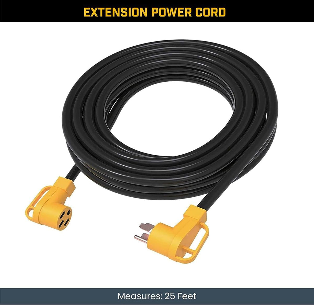 Firman 1190 Heavy Duty 14-50P to 14-50R 25' Extension Power Cord – 50 Amp, RV, Generator & Outdoor Use, Weatherproof, 90-Degree Plug, Durable Power Cable for RVs, Generators, and Heavy-Duty Needs
