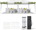 VINGLI 10'x20' Pop Up Canopy Tent Portable Instant Gazebo Party Tent with Carry Bag Outdoor Canopy for Outdoor Events, Party, Wedding (White)