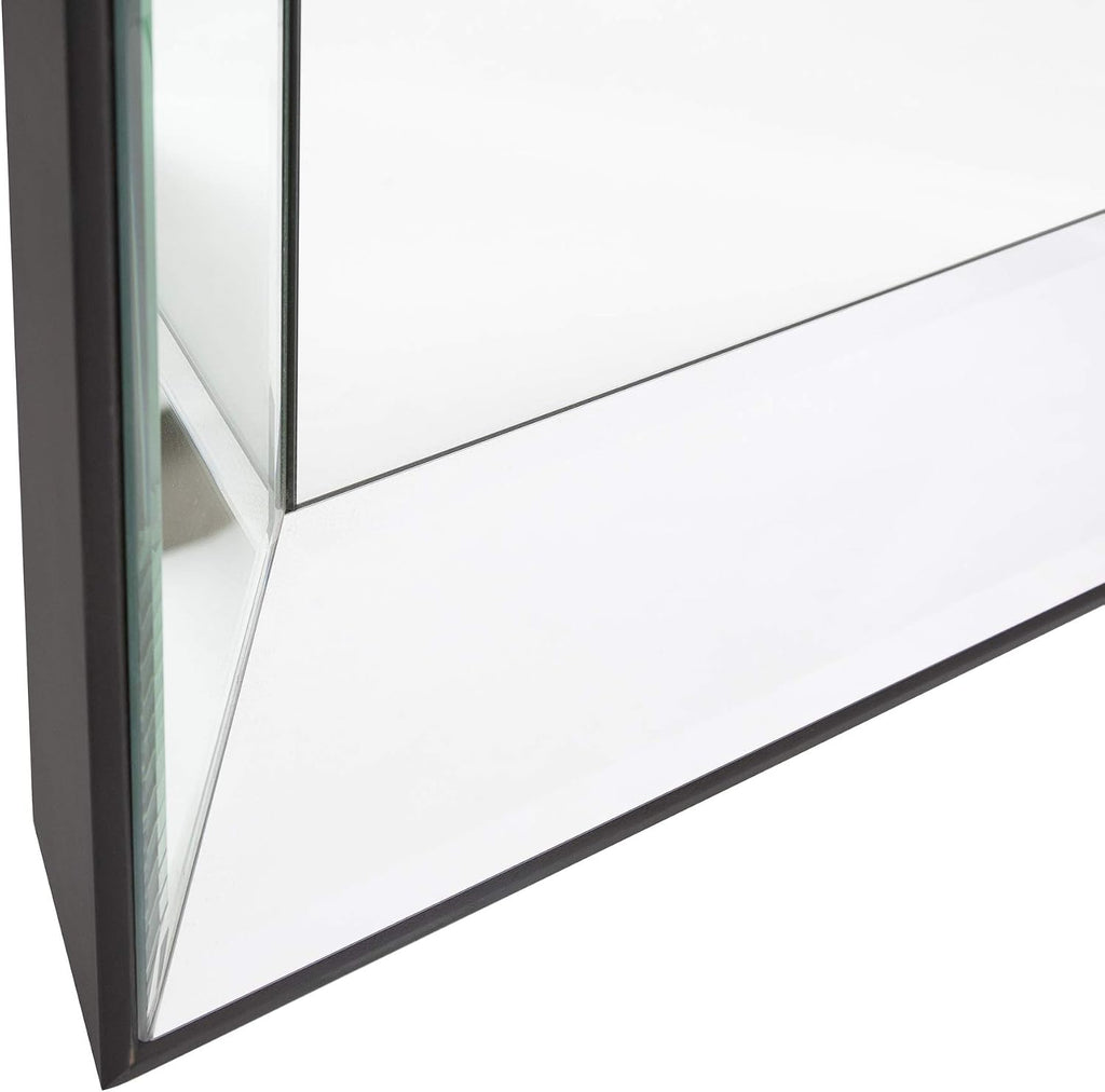 Howard Elliott Vogue Inward Rectangular Hanging Wall Mirror, Large Silver Decorative Wall Mounted Vanity Mirror with Glass Frame for Bedroom, Living Room & Entryway, 24 x 72 Inch