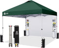 CROWN SHADES Canopy Tent 10x10 Pop Up Canopy Outdoor Shade with Pockets Sidewall, Easy Up Sun Shelter with One Person Set Up Center Lock, Portable Instant Camping Beach Canopy Tents, Forest Green
