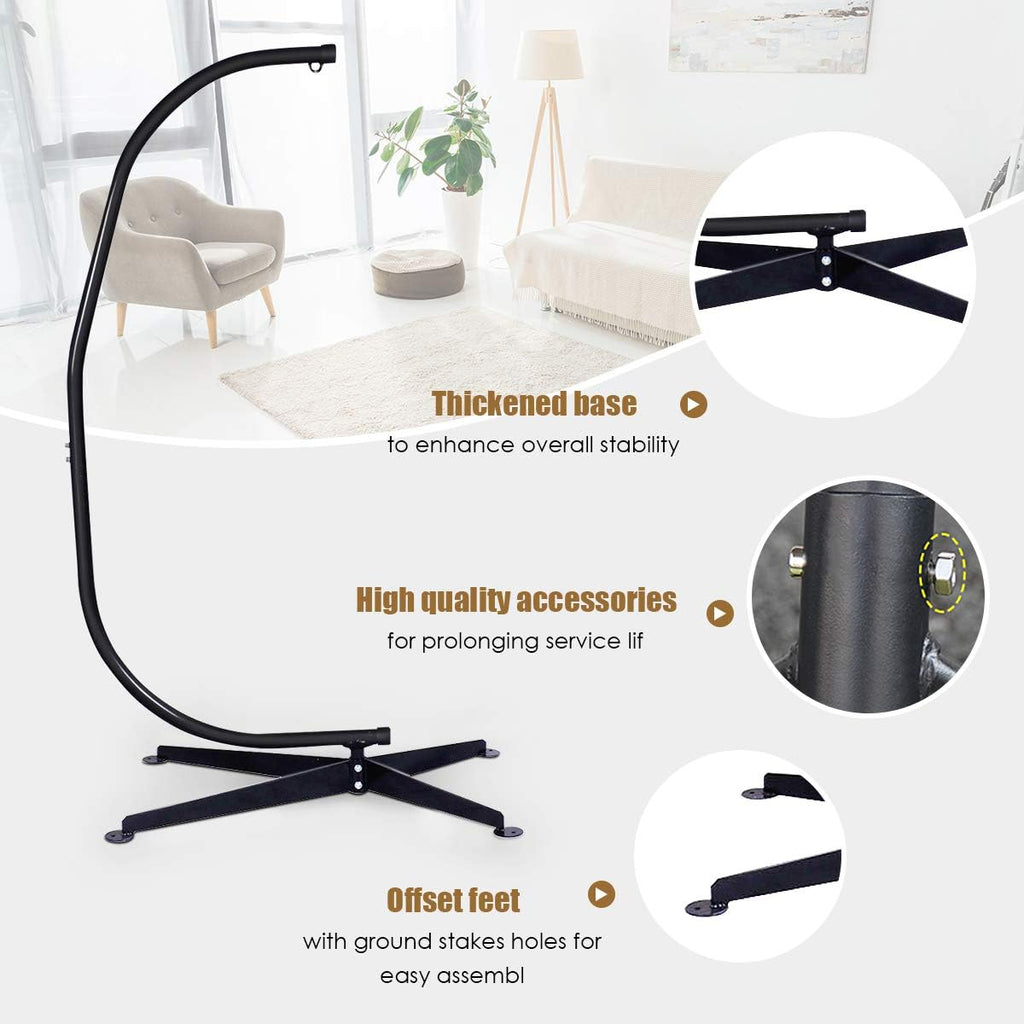 RELAX4LIFE Hammock Stand Heavy Duty Portable & Detachable C Stand for Hanging Hammock, Air Porch, Swing Chair, Outdoor & Indoor Usage