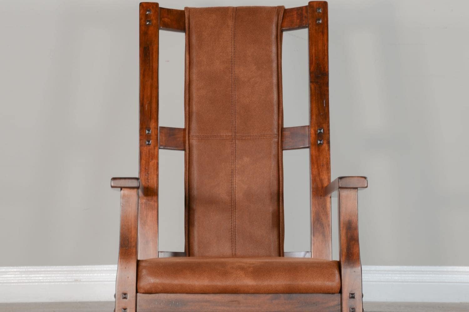 Pemberly Row Wood Rocking Chair, Indoor in Chocolate (41' H x 26' W x 22.5' D) for Living Room with Cushion Seat, High Back, Easy Assembly