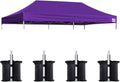 Eurmax USA 10x20 Pop Up Canopy Replacement Top,Universal Instant Canopy Cover ONLY,Heavy Duty UPF 50+ UV Protection,Water & Wind Resistant Tarp,30+ Colors Available,Bonus 4 Sand Bags (Purple)