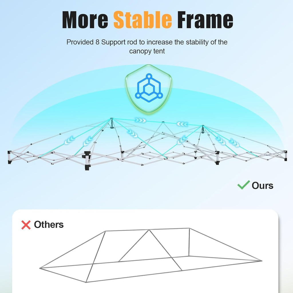 HOTEEL 10x20 Pop up Canopy Tent with 6 sidewalls Easy Up Commercial Outdoor Wedding Party Tents for Parties All Season Wind & Waterproof Gazebo Bag, Gray (Upgraded)