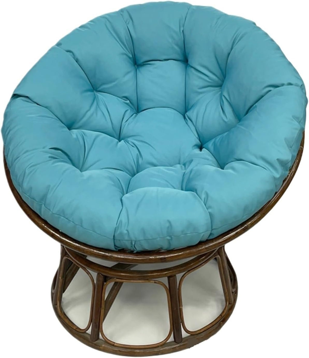 Ergonomic Wicker Papasan Chair Cushion, Round Papasan Swivel Chair Cushion, Rocking Chair Cushion for Outdoor Indoor(Blue,51 * 51 in)