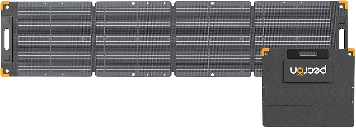PECRON 100 Watt Solar Panel, Portable Solar Panel for Power Station, High Efficiency Solar Foldable Panel, IP67 Waterproof Power Supply for Camping, RV, Outdoor, Off Grid System
