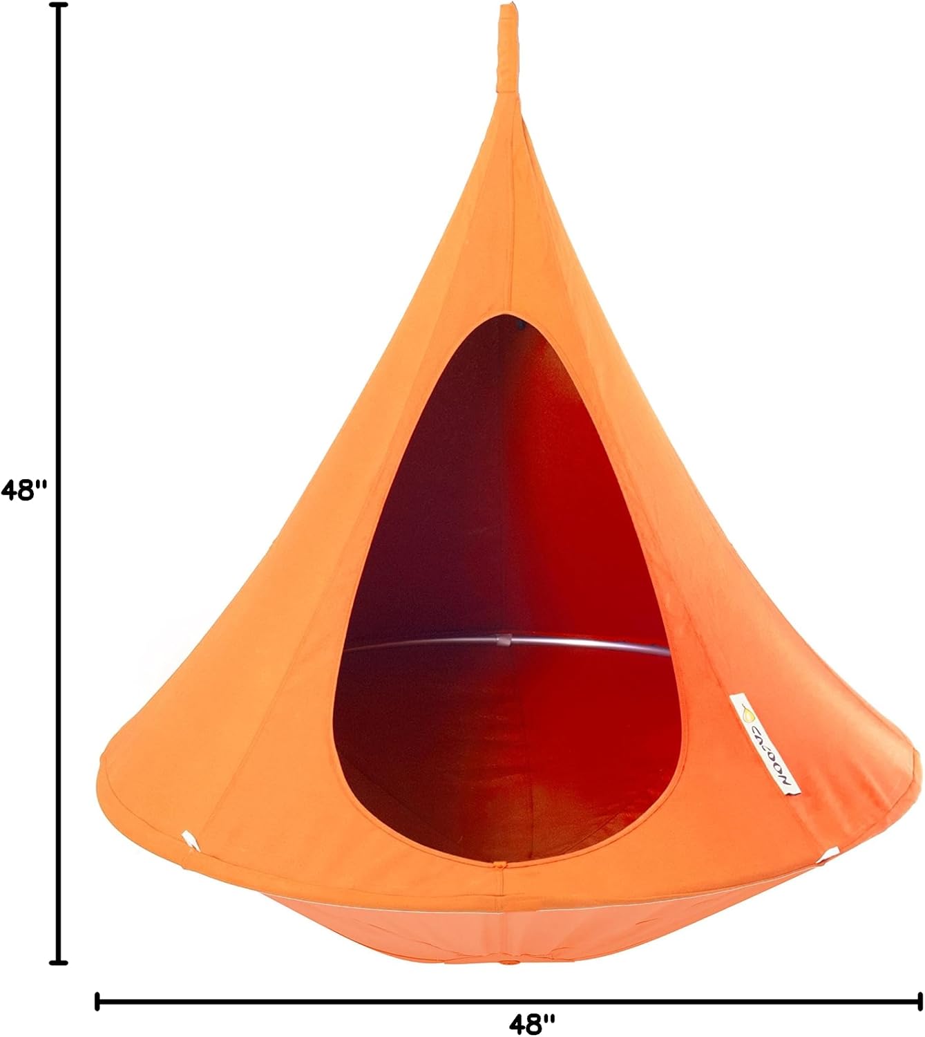 Cacoon Hanging Chair for Kids - Weight Capacity 220Lbs - Outdoor and Indoor Use - Hanging Kit Included - Aluminum Ring for Durability (Mango)