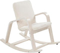 ECR4Kids Bentwood Reading Rocking Chair with Armrests and Cushion, Montessori Furniture, White Wash