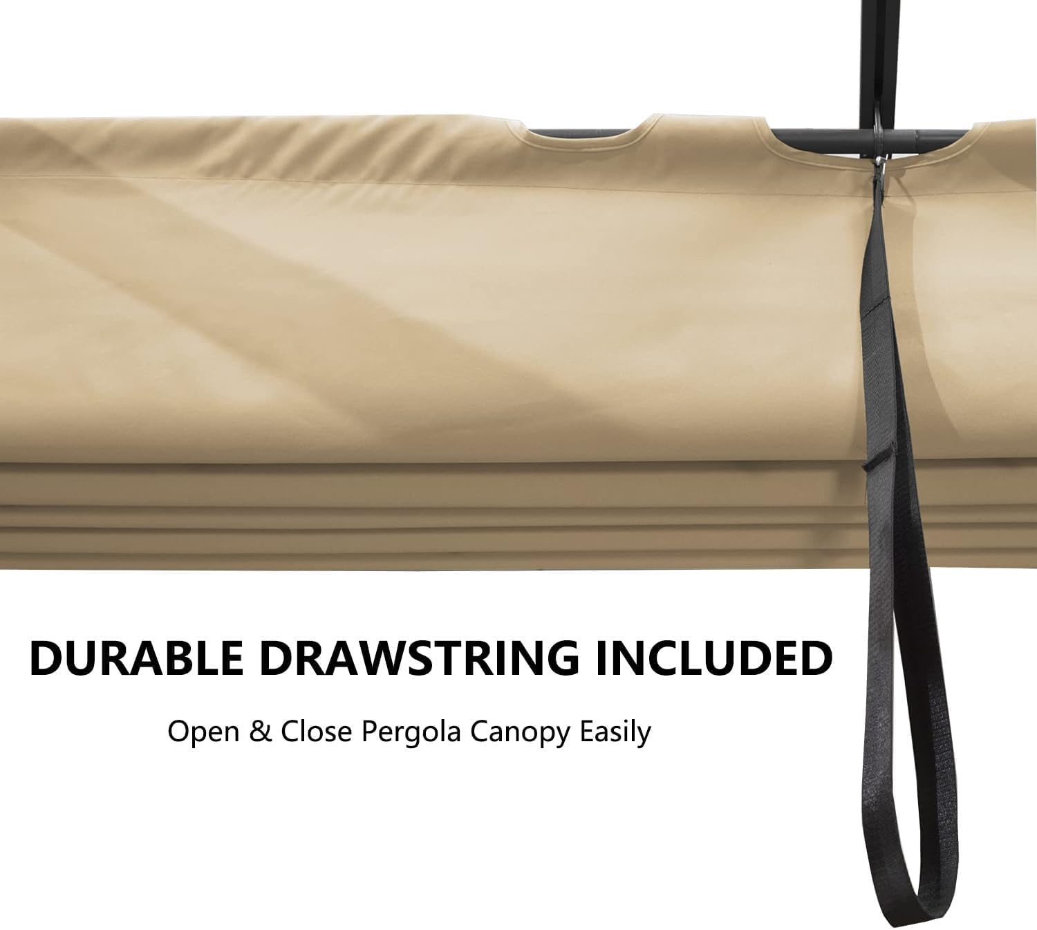 Pergola Shade Cover Replacement Canopy Top Compatible with 10 X 10 ft 6-Bar Pergola Frames - Beige (Canopy Size 116' W x 95' L, Canopy Top Only)
