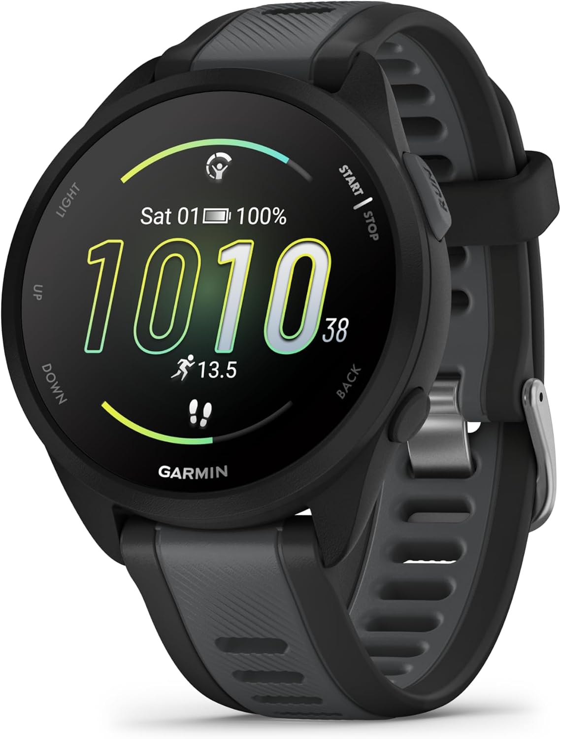 Garmin Forerunner 165 Music GPS Running Smartwatch, Fitness Tracker Smart Watch for Men and Women Bundle with Accessories - Black/Slate Gray