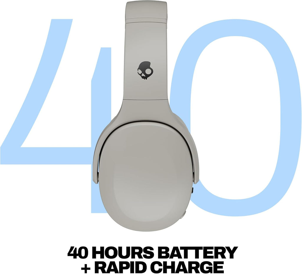 Skullcandy Crusher 540 Active Wireless Bluetooth Headphones with Multi-Sensory Bass, Noise Isolating Over-Ear Fit, Sweat and Water Resistant, 40 Hours Battery, Microphone for iPhone Android - Concrete