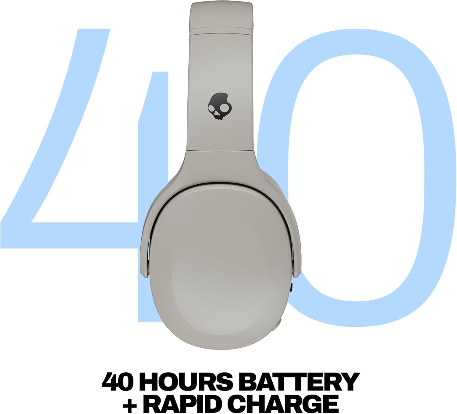 Skullcandy Crusher 540 Active Wireless Bluetooth Headphones with Multi-Sensory Bass, Noise Isolating Over-Ear Fit, Sweat and Water Resistant, 40 Hours Battery, Microphone for iPhone Android - Concrete