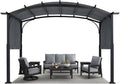 MASTERCANOPY 10x12ft Outdoor Retractable Pergola with Sun Shade Canopy Patio Metal Garden Pergola,Dark Grey