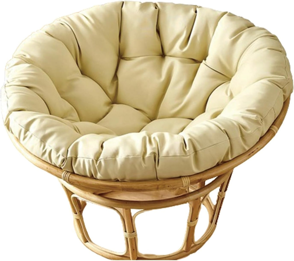 Indoor Outdoor Waterproof Papasan Chair Cushion Egg Chair Cushion Hanging Chair Cushion Patio Chair Mat for Rocking Chair Seats(Cream Color,160 * 160cm)