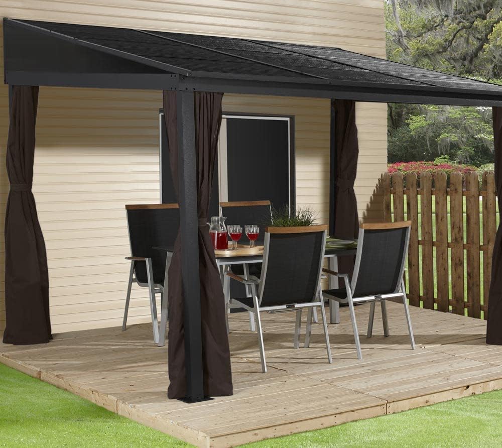 Sojag Outdoor 10' x 12' Portland Wall-Mounted Hardtop Gazebo Outdoor Shelter