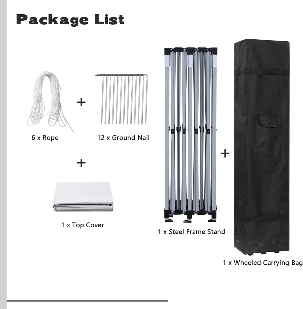 10x20 ft Pop up Canopy Tent, Wonlink Folding Heavy Duty Height Adjustable Shelter Gazebos with Wheeled Bag