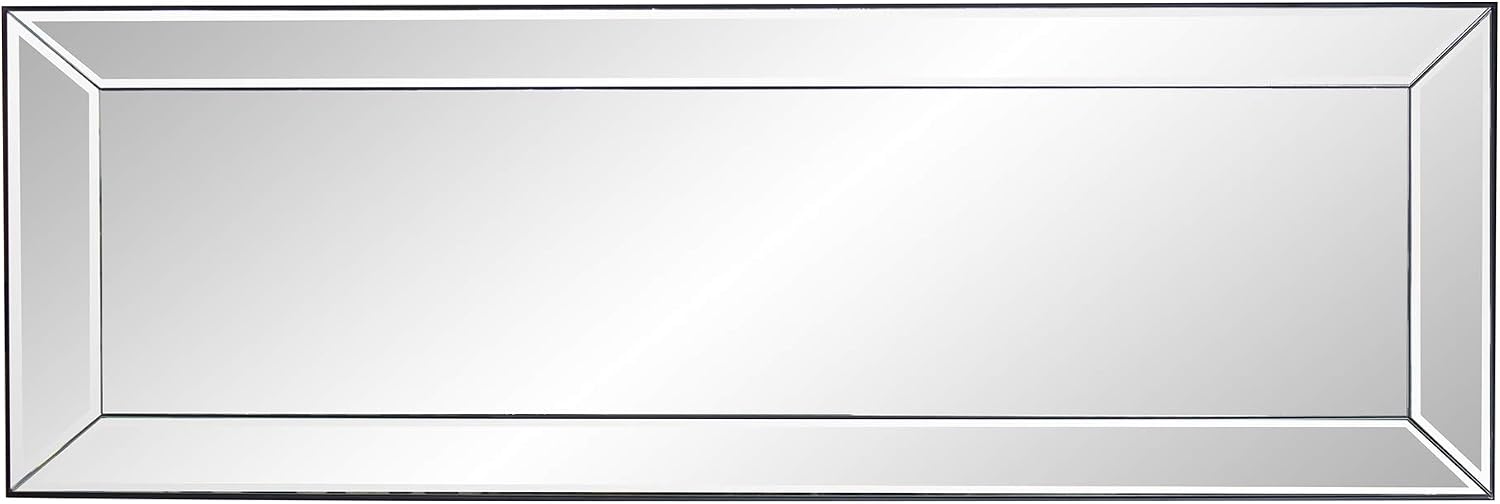 Howard Elliott Vogue Inward Rectangular Hanging Wall Mirror, Large Silver Decorative Wall Mounted Vanity Mirror with Glass Frame for Bedroom, Living Room & Entryway, 24 x 72 Inch