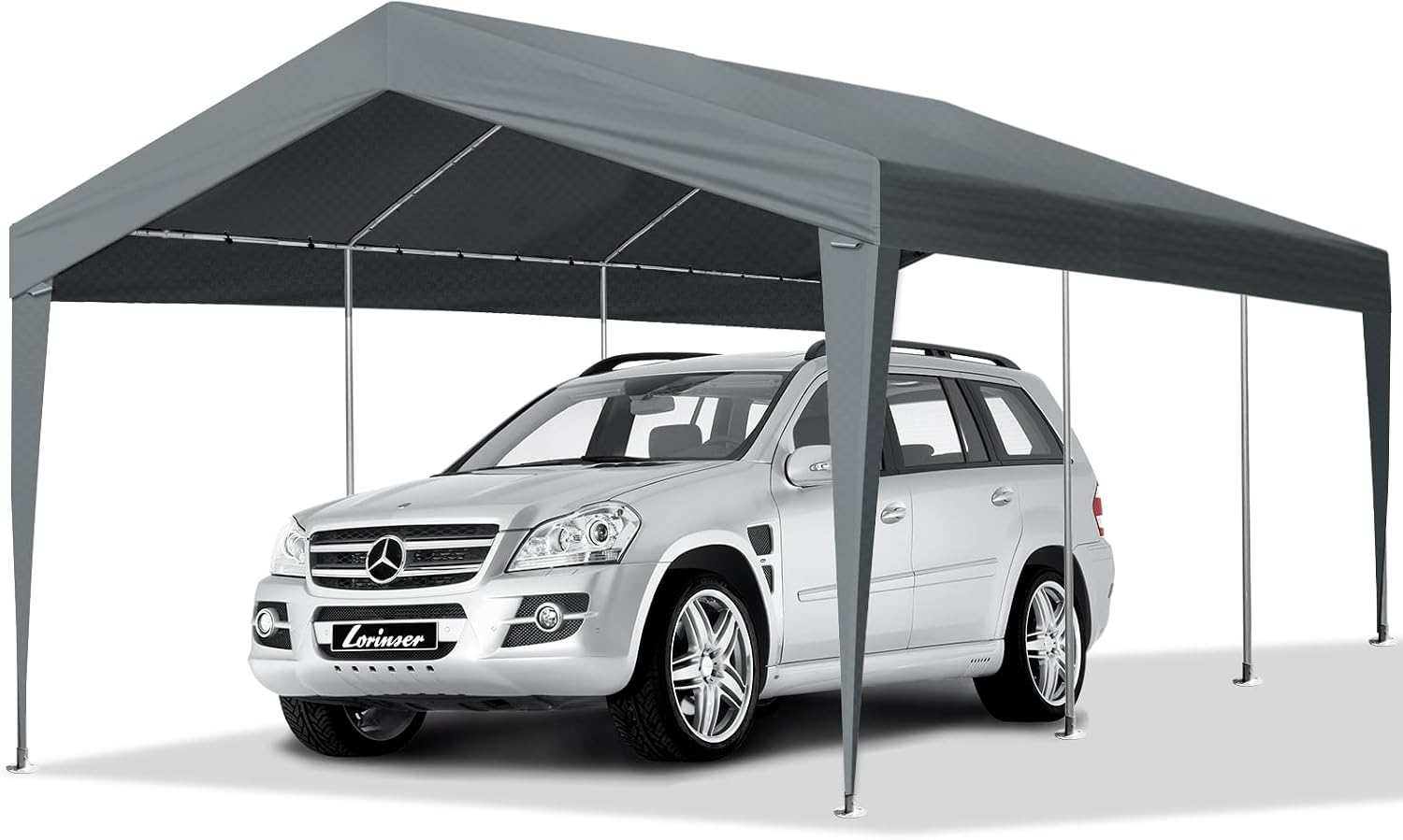 12x20ft Heavy Duty Waterproof Carport Tents,Outdoor Carport Car Canopy Tent,Sturdy Large Carports Tents,UV Protection Patio Gazebo Canopy Tent,with Metal Frame,for Outside Garden Yard Garage (Grey)