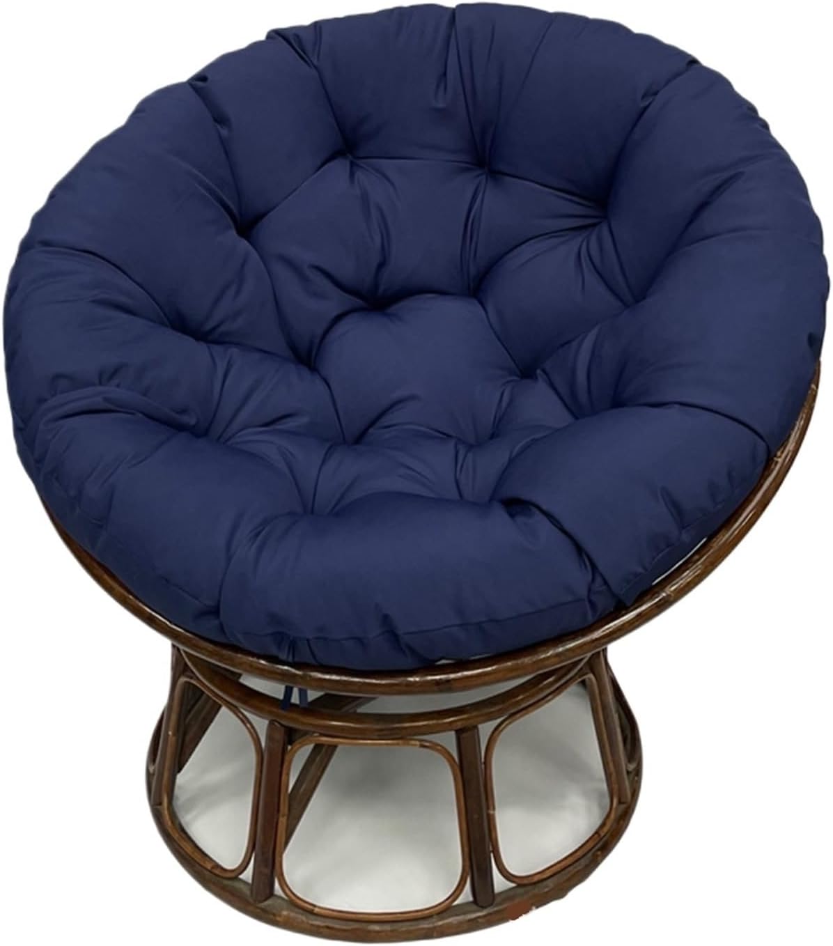 Ergonomic Wicker Papasan Chair Cushion, Round Papasan Swivel Chair Cushion, Rocking Chair Cushion for Outdoor Indoor(Dark Blue,51 * 51 in)