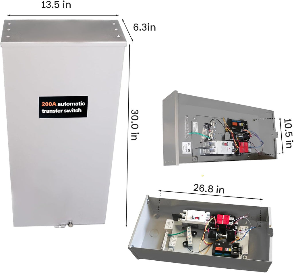 Generac 200 Amp Automatic Transfer Switch Replacement for RXSW200A3-120/240V 1-Phase with Power Management, NEMA 3R Aluminum Enclosure for Indoor/Outdoor Use