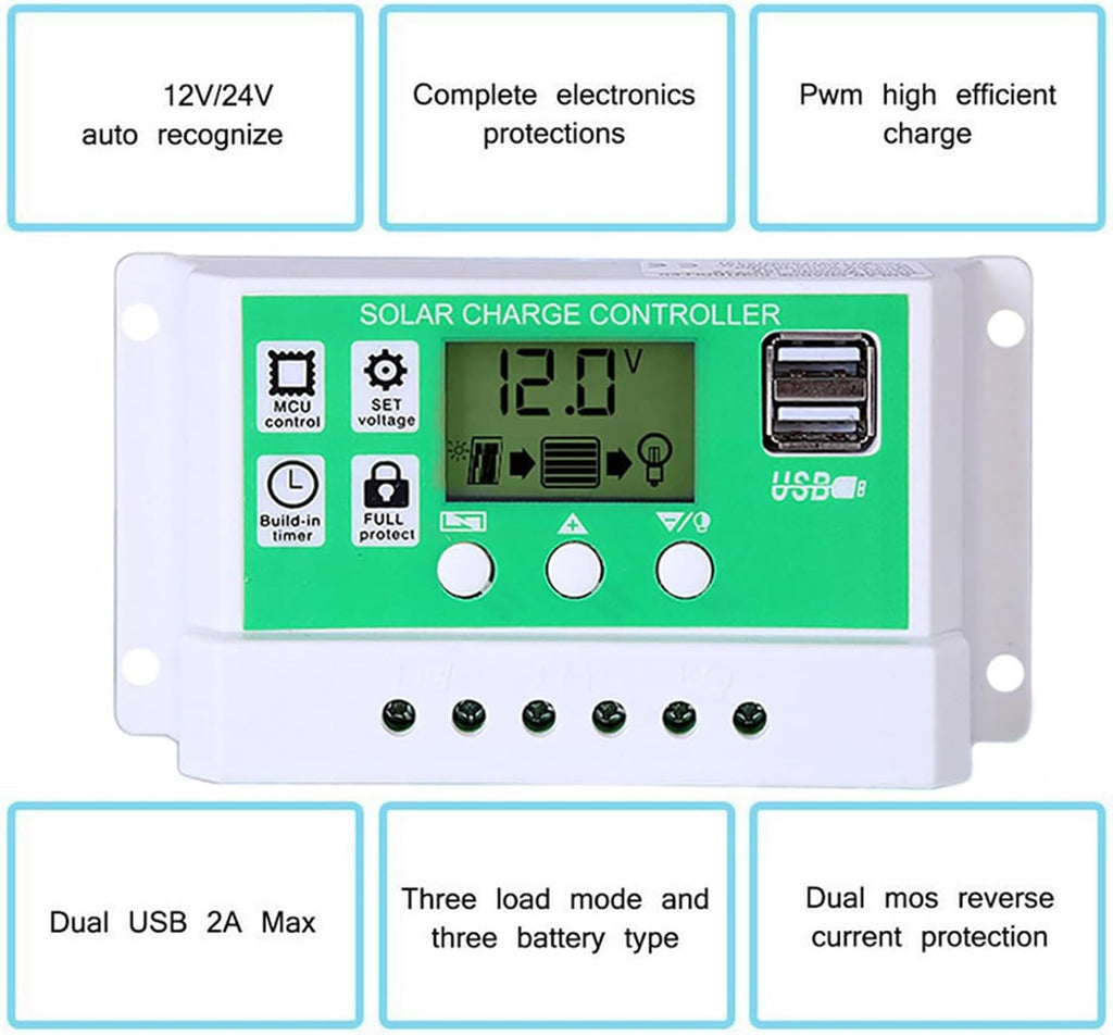 Solar System Kit 3000W/4000W 12V to 110V/220V Inverter Solar Panel Kit 50A Controller + 50W18V Foldable Solar Panel Home Grid System Solar Generator(800W,12V-220V)