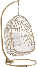 Amalie Wicker Rattan Outdoor Patio Rattan Swing Chair in Natural White