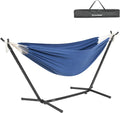 EchoSmile Double Hammock with Detachable Stand - 480 lbs Heavy Duty 2 Person Adjustable Hooks Indoor Outdoor Stand Hammock Durable Steel Frame, Blue