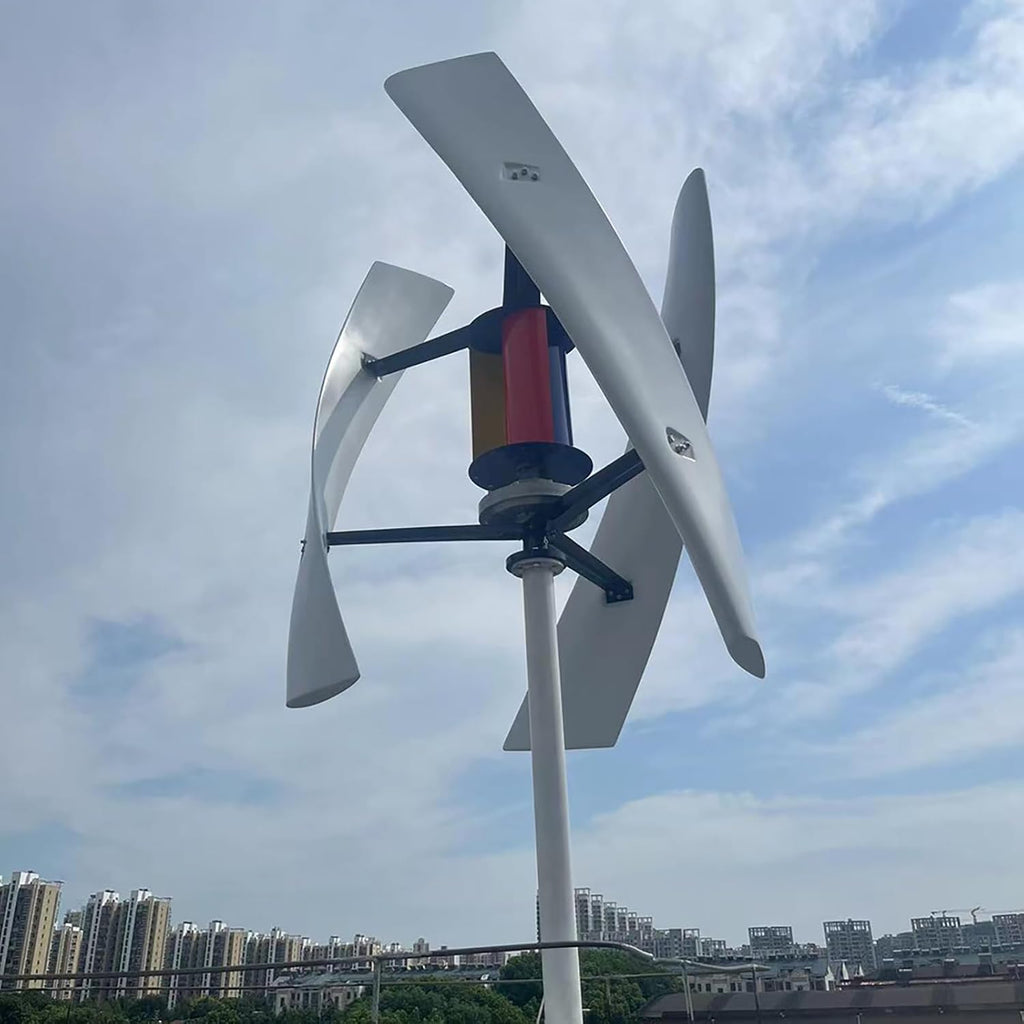 FLTXNY 2000W 48V AC Maglev Generator Vertical Wind Turbine Generator VAWT 2KW Axis Wind Turbine Kits 1.64M Blades with MPPT Charge Controller Home Free Energy for Off Grid System