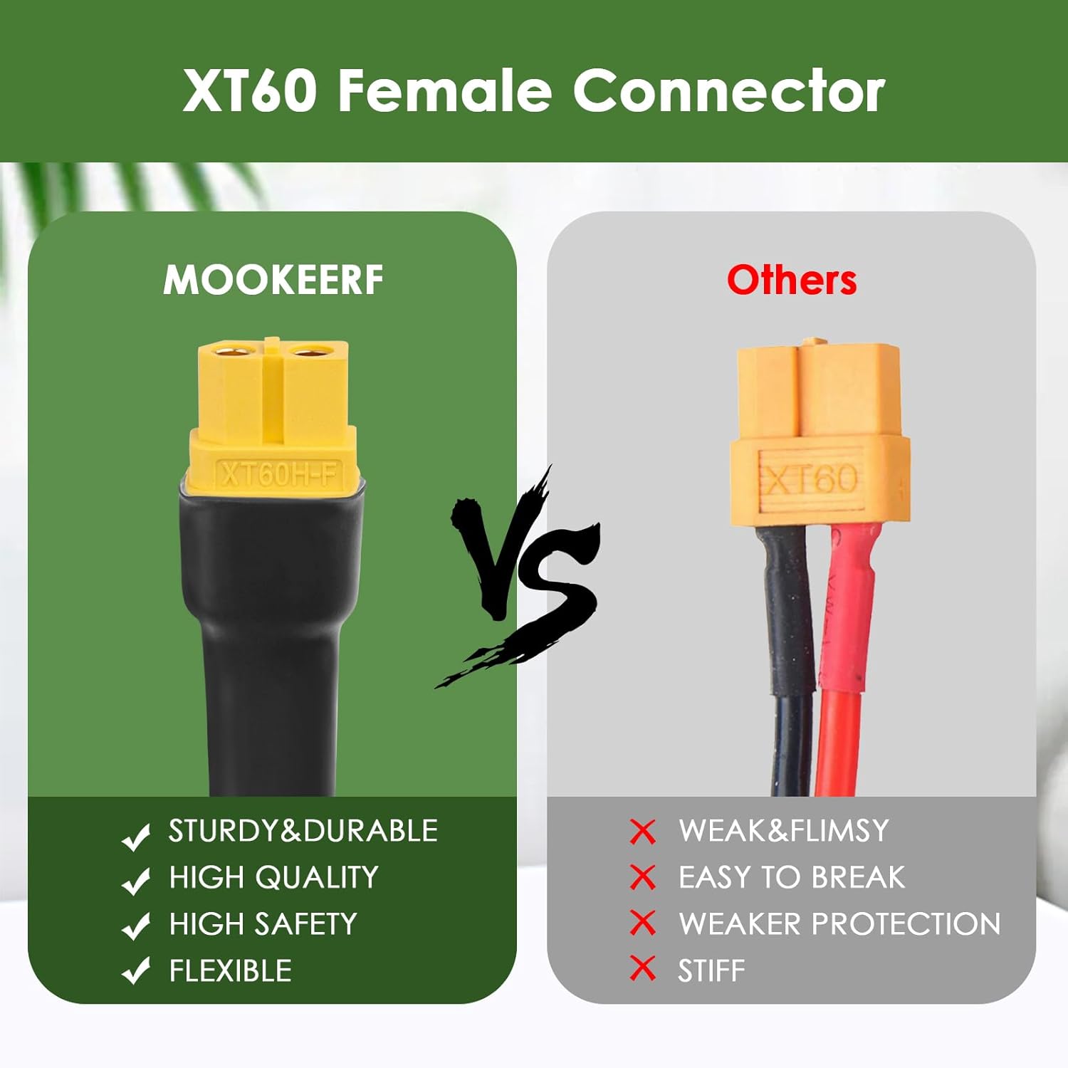 MOOKEERF Solar to XT60 Extension Cable 10AWG 100FT Solar Connector to XT60 Adapter Cable for Solar Panel to Portable Power Station Solar Generator Battery Pack