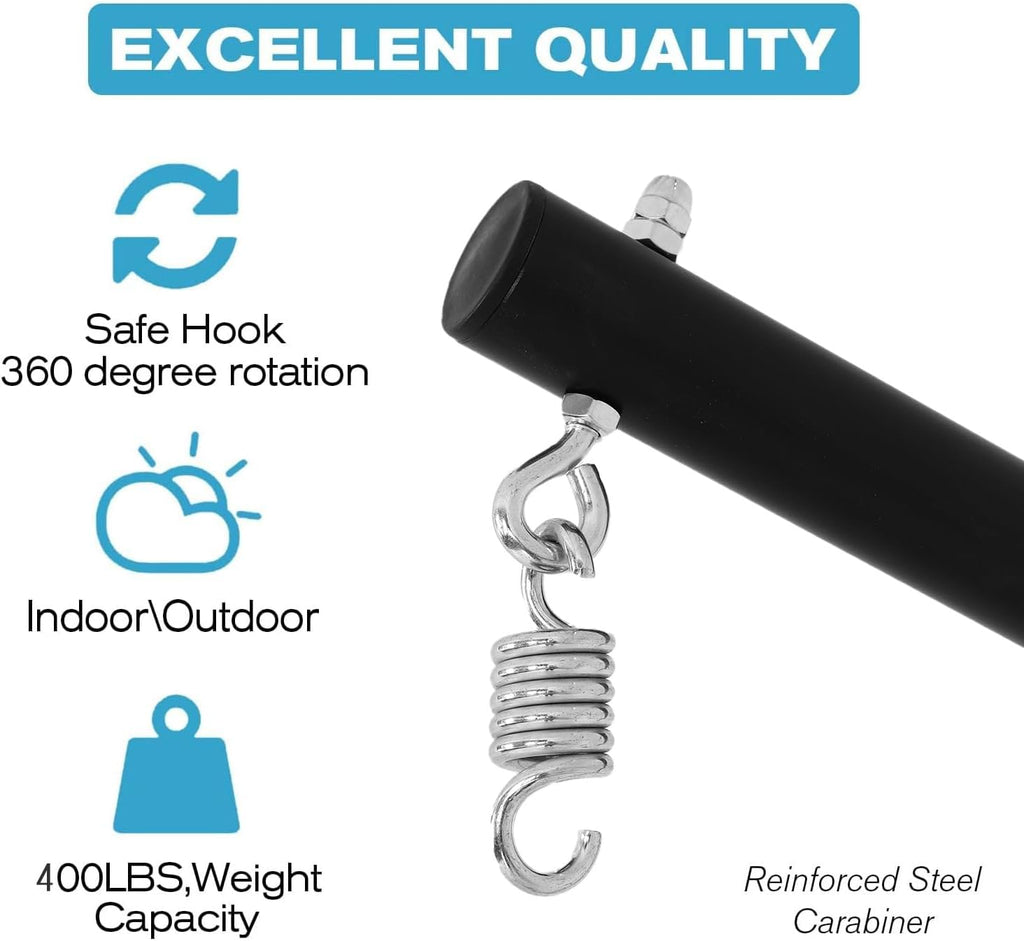 HCY Hammock Chair Stand Only C Stand Hanging Stand Heavy Duty 360 Degree Rotation for Loungers,Yard,Garden, Patio,Bedroom Indoor Outdoor- Black