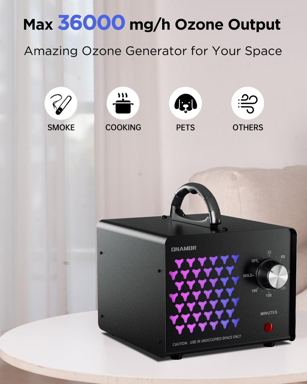 ONAMOR Bundle | Ozone Generator 70000mg and Digital Ozone Generator 180000mg - High Capacity Ozone Machine Odor Removal for Smoke, Car, Basement And Pet Room