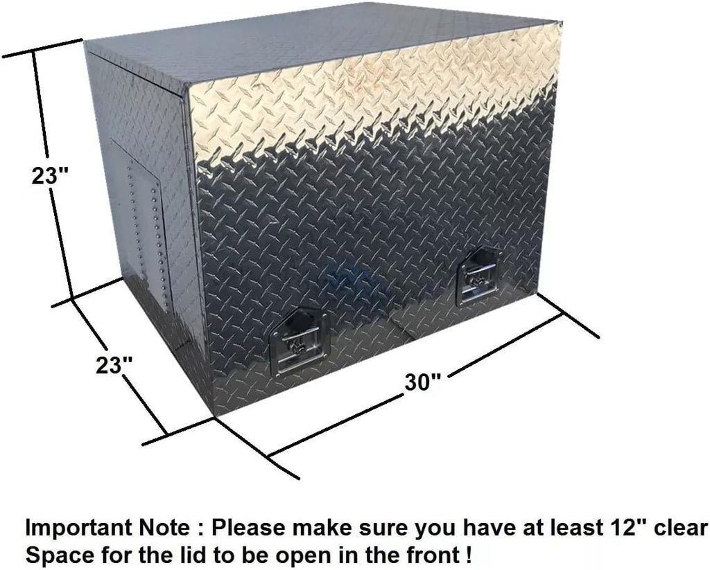 30'X23'X23' Aluminum Generator Enclosure Box – Outdoor Waterproof | Shockproof Storage Shed for Portable Generator Equipment ToolBox(Diamond Checkerboard-Sliver)