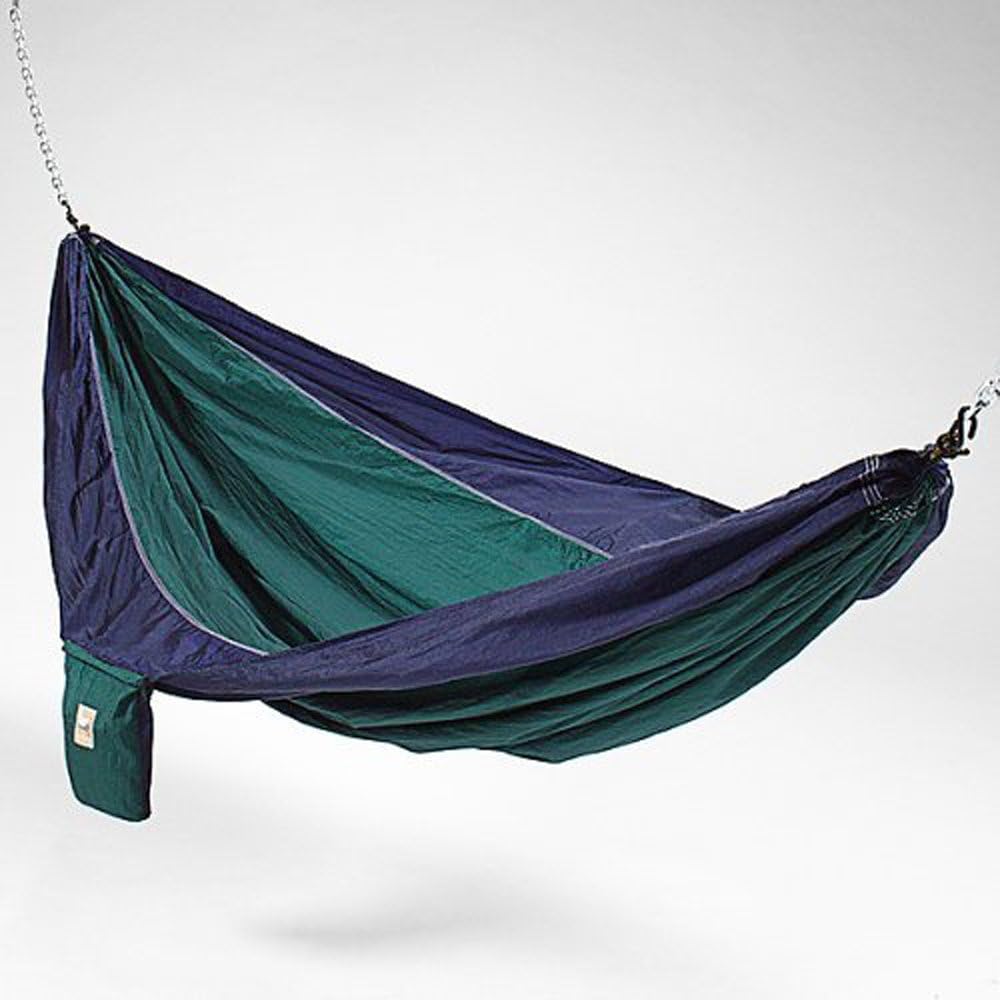 41532202-KP Parachute Hammock Hitch Stand with 2 Cradle Chairs and Blue/Green Parach