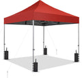 GDY 10x10 Ft Steeple Outdoor Pop Up Canopy Tent, Commercial Portable Instant Folding Gazebos, Hexagonal Tube Patio Canopies with Wheel Bag, Red.