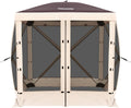 Tecoom 6x6ft Pop Up Gazebo Tent, 4-Sided Canopy Shelter Tent with Mesh Windows for Camping, Portable Large Shade Tents with Siedwalls, Carrying Bag and Stakes for Outdoor, Garden, Lawn, and Backyard