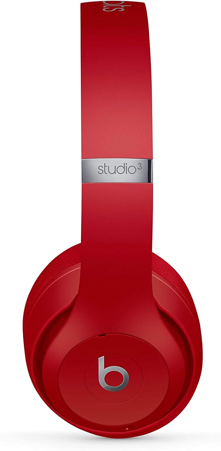 Beats Studio3 Wireless Noise Cancelling On-Ear Headphones - Apple W1 Headphone Chip, Class 1 Bluetooth, Active Noise Cancelling, 22 Hours Of Listening Time - Red (Previous Model)