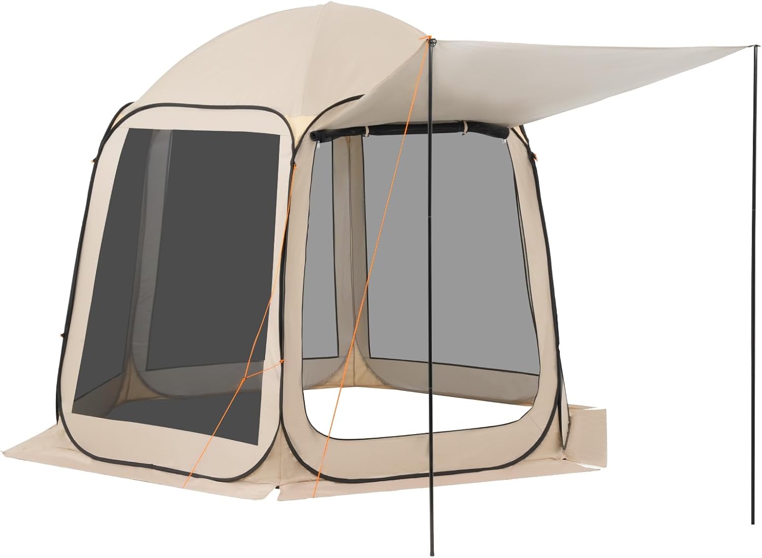 Pop Up Screen House Tent VEVOR 10 x 9.2 FT Pop-Up Screen Room with Awning, Portable Screen Tent Gazebo for 4–8 Person, Instant Screen Canopy with Carry Bag for Patio Backyard Camping