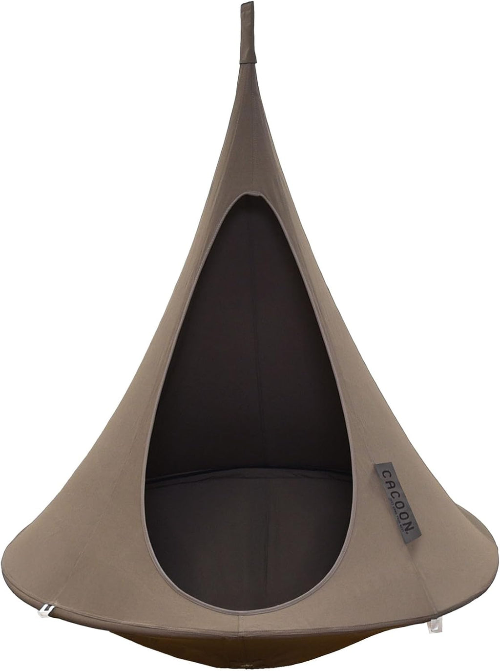 Kids Cacoon Hanging Chair - Weight Capacity 220Lbs - Outdoor and Indoor Use - Hanging Kit Included - Aluminum Ring for Durability (Taupe)