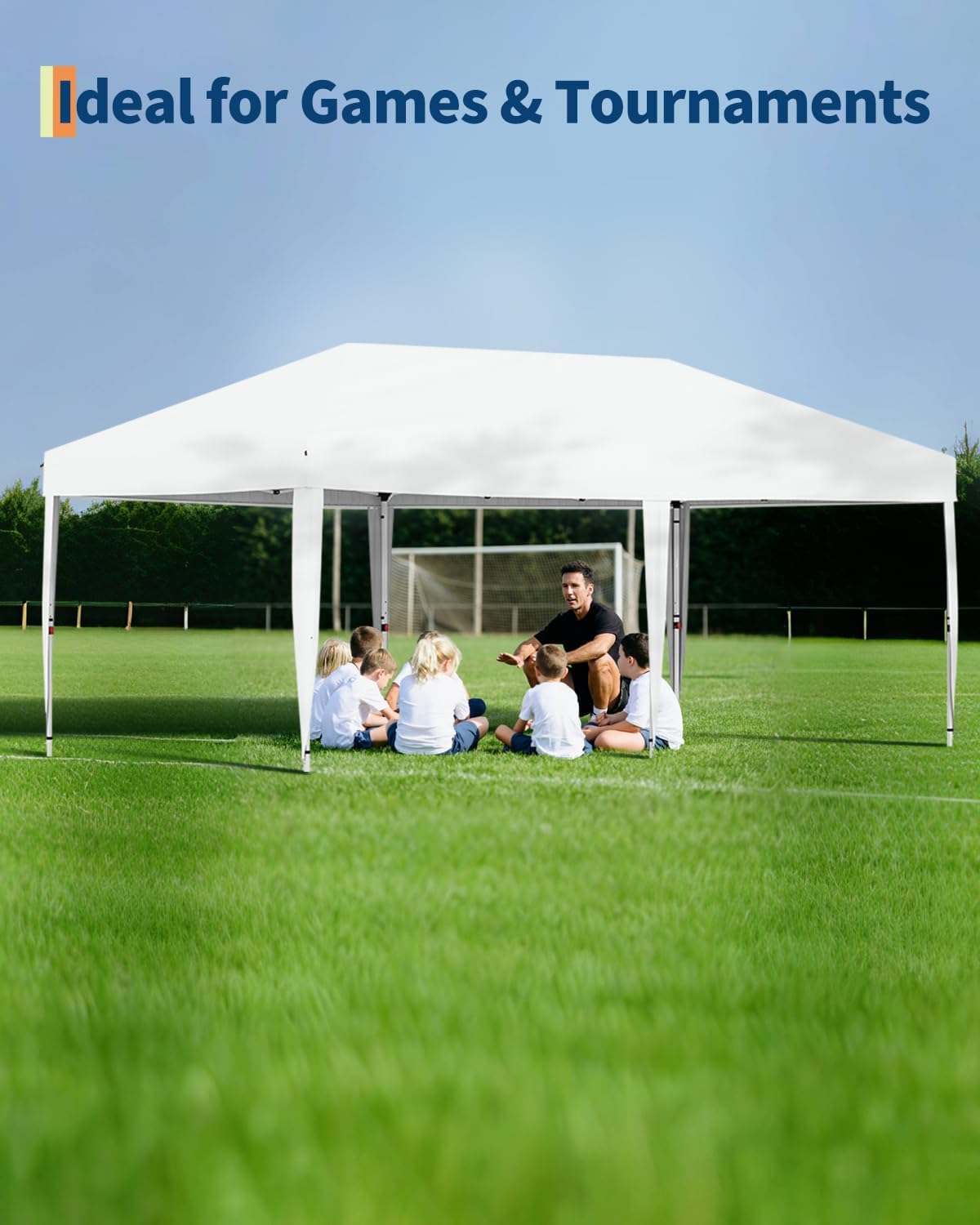 Garvee 20x10 Pop Up Canopy Tent with 6 Removable Sidewall, Heavy Duty Commercial Instant Shelter with One-Person Setup, UPF 50+ Waterproof, 100 Sq Ft Shade for Outdoor Events, Camping, Farmers Market