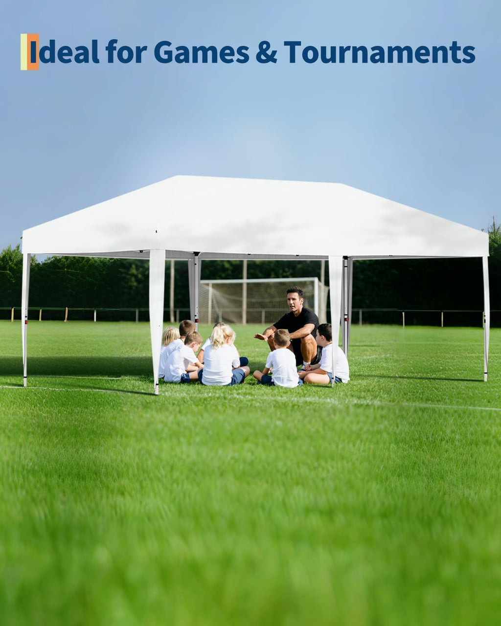 10x20FT Instant Pop Up Canopy Tent with 6 Side Walls, Heavy Duty Canopy Set, Waterproof and UV Protected Tailgate Tent for Outdoor Events (White)